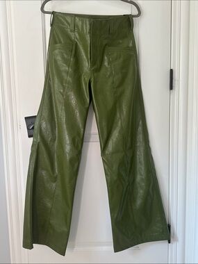 Free People Olive Green Faux Leather Jacket